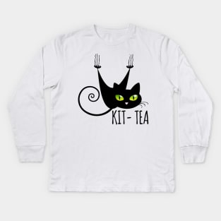 Kit tea tee design birthday gift graphic Kids Long Sleeve T-Shirt